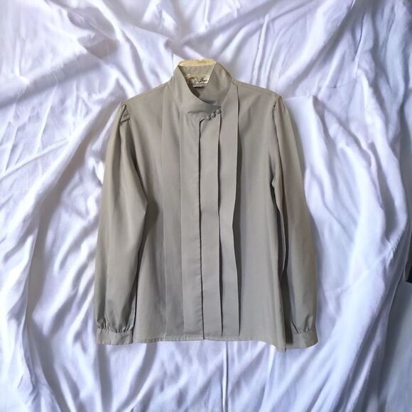 VTG LA Blouse Pleated Top Size: 12 - Picture 1 of 6